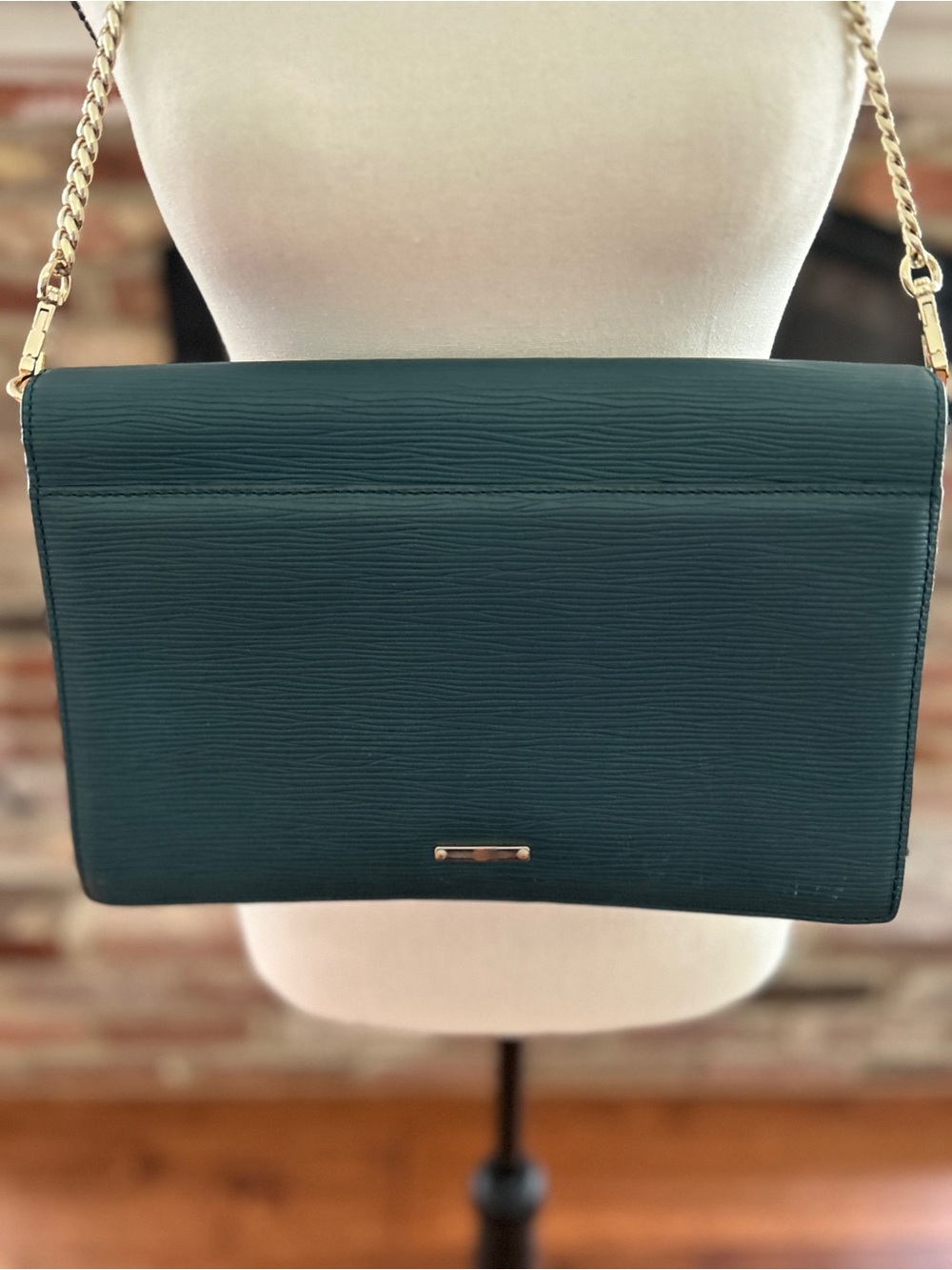 Rebecca Minkoff Textured Leather Paris Clutch, Gold-Tone Hardware, Vintage CLEAN - Picture 14 of 16